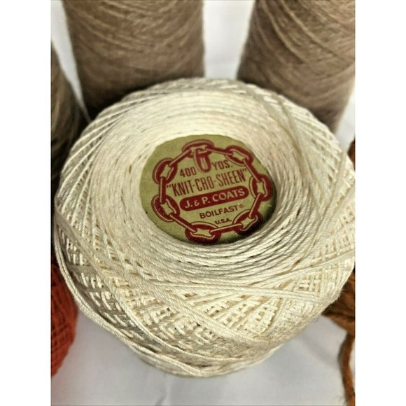 Vintage J.&P. Coats Knit Cro-Sheen Cotton And Random Wool Leftover Yarn - Picture 2 of 12